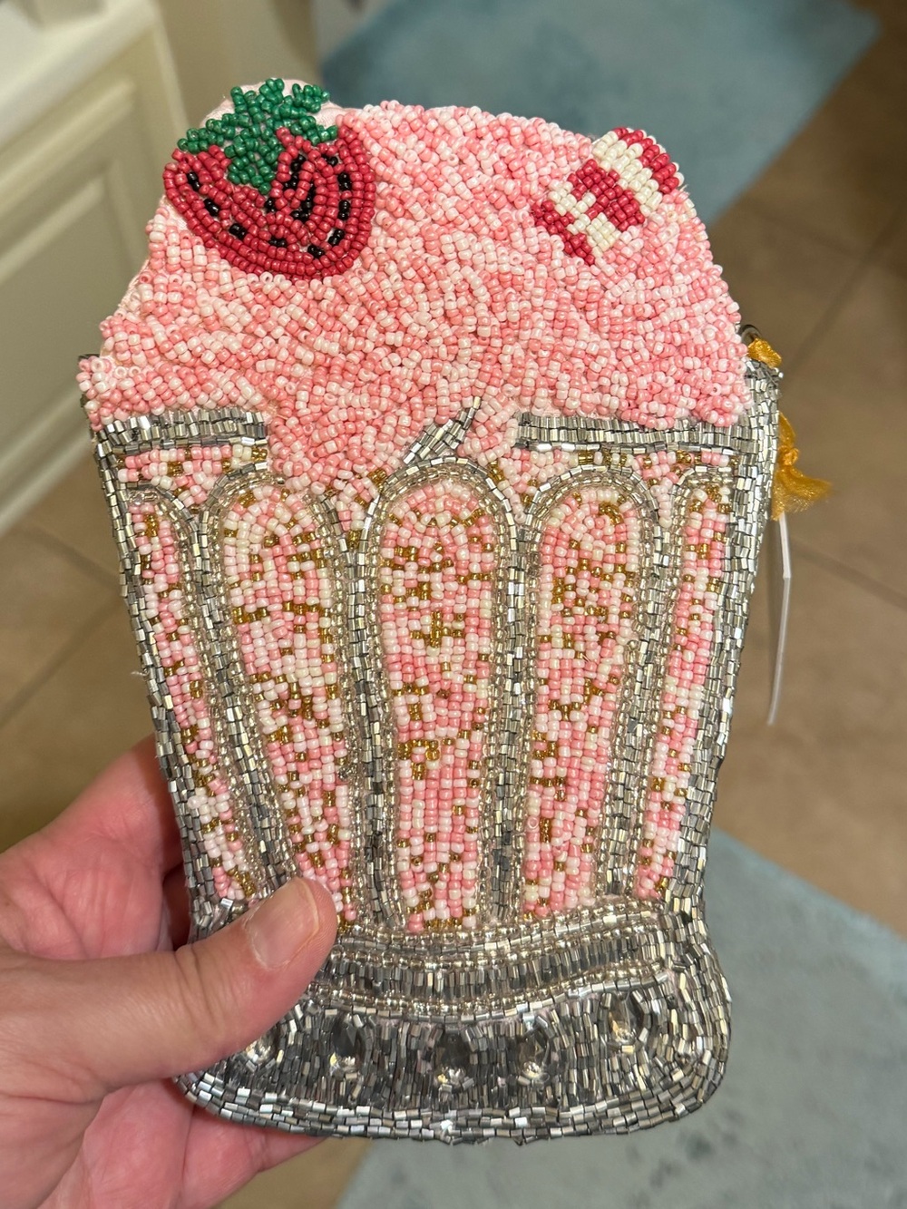 Milkshake beaded bag